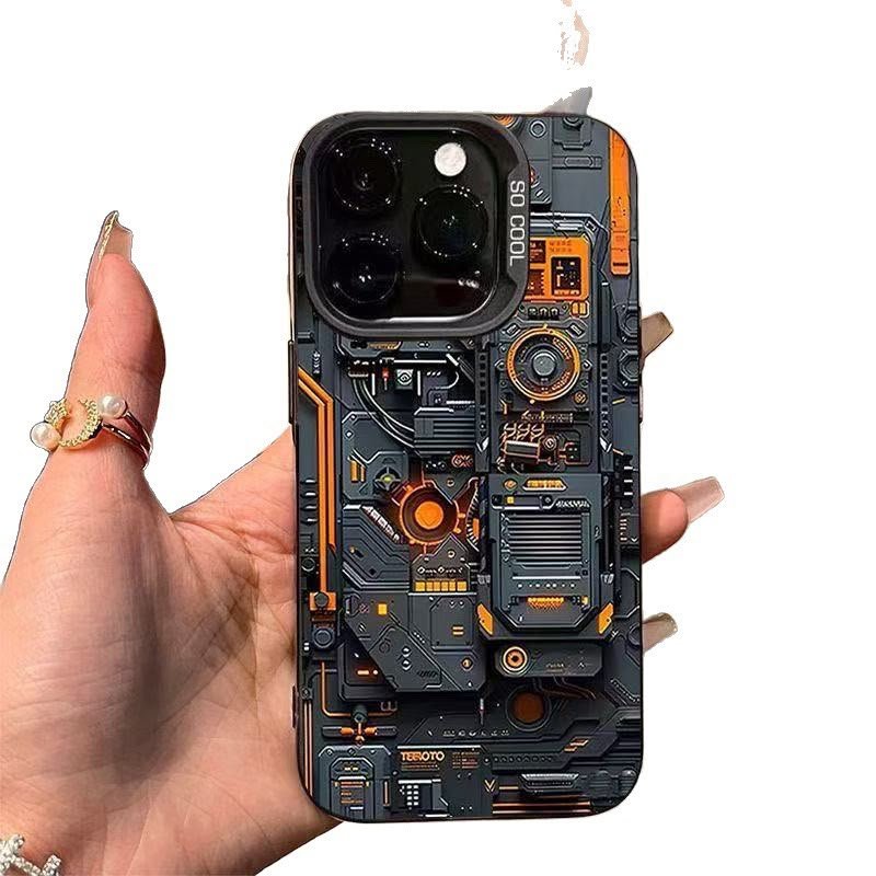 Cool Technology Suitable for Apple 17 Promax Phone Case, Personalized Energetic Case for iPhone 16/15/14, European and American Style 